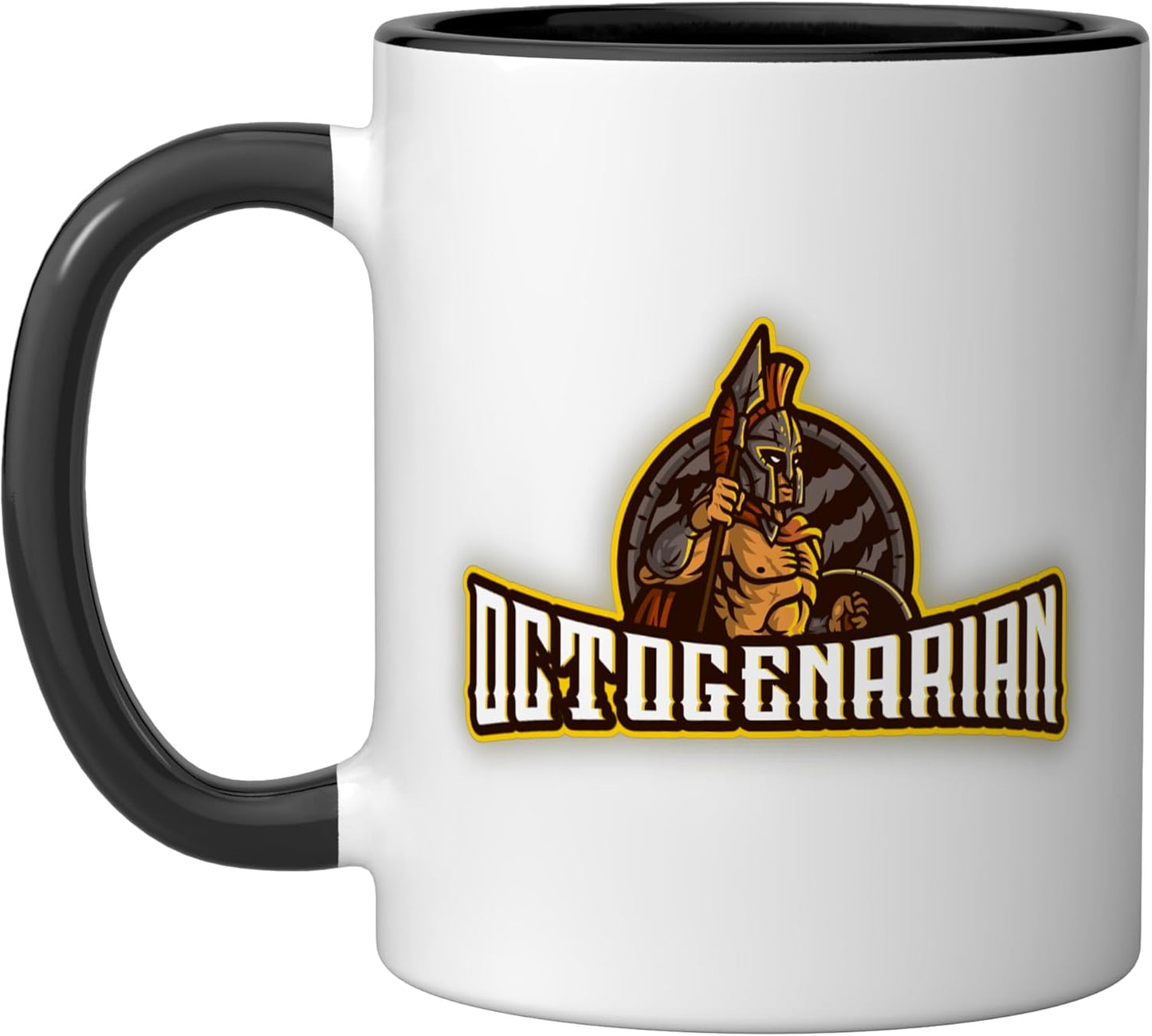 Taza Cerámica para Cumpleaños 80 Años Negro/Blanco