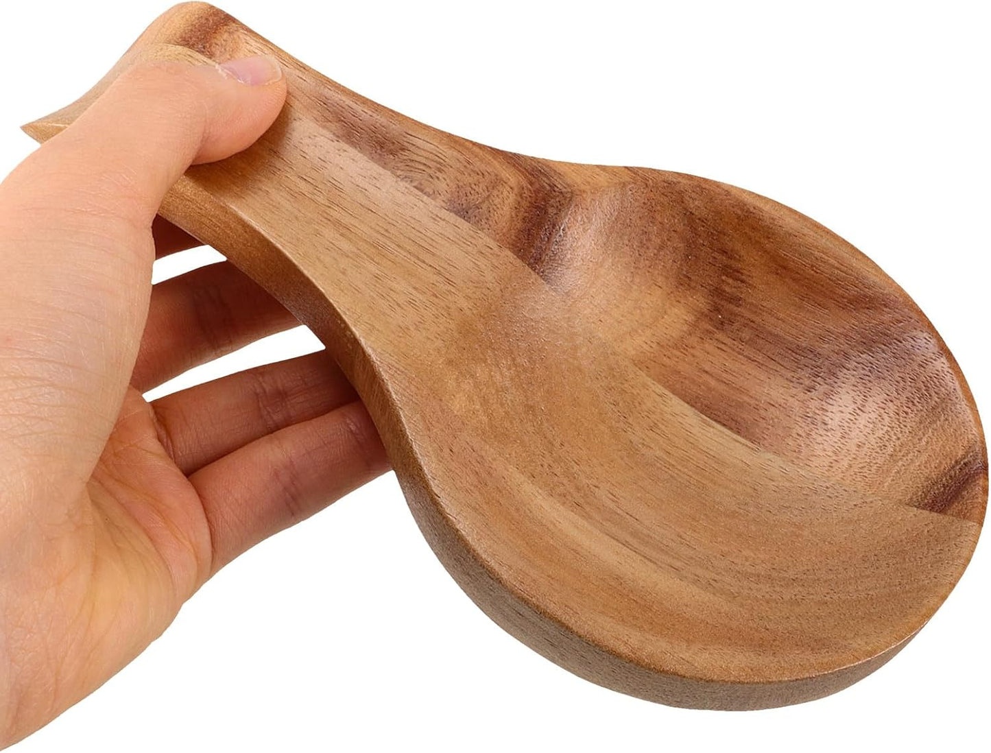 Soporte para cuchara de madera acacia para encimera cocina