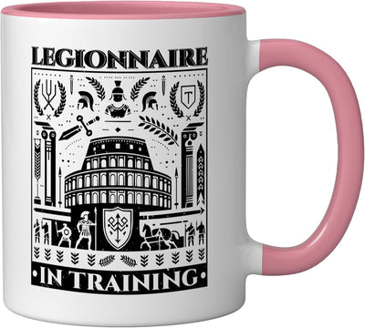Taza Cerámica Imperio Gladiador Roma Rosa/Blanco