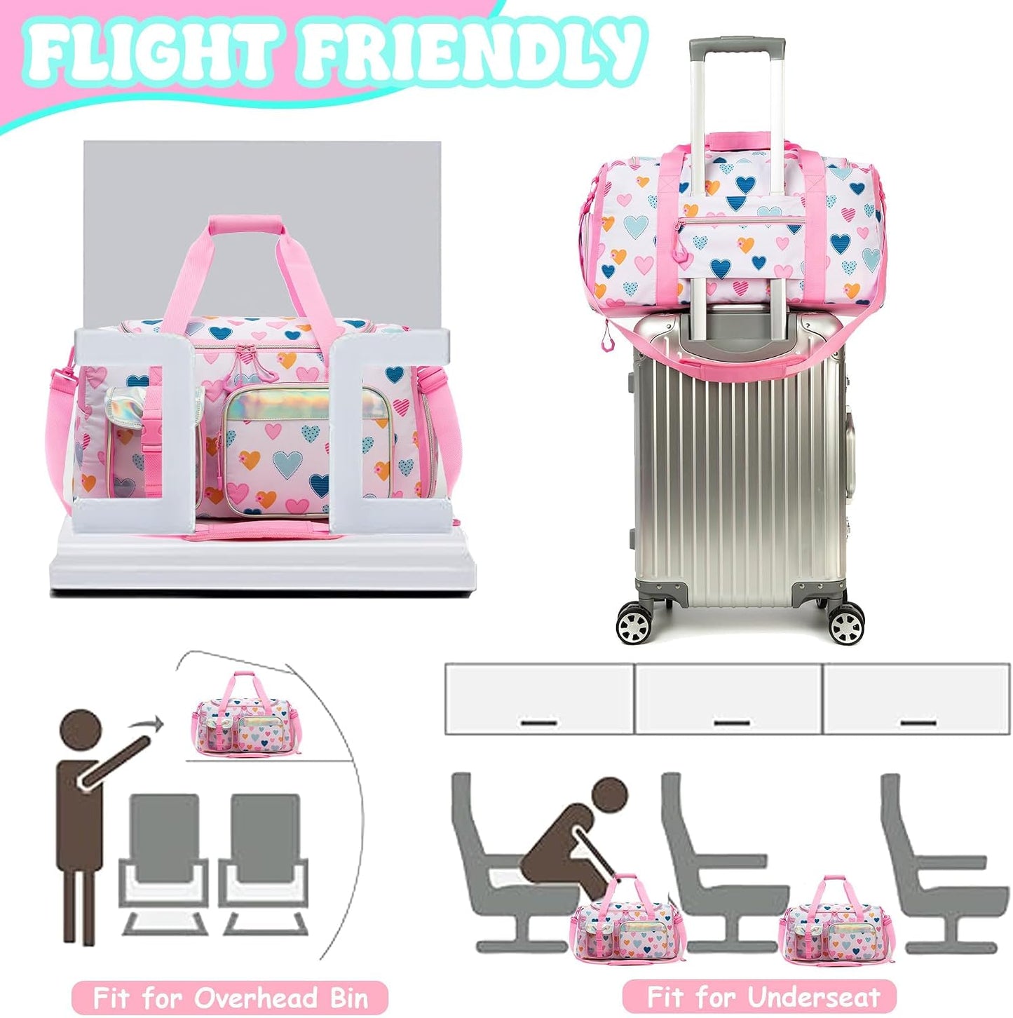 Set 3 maletas niños 16pulg ruedas giratorias aprobadas aerolíneas