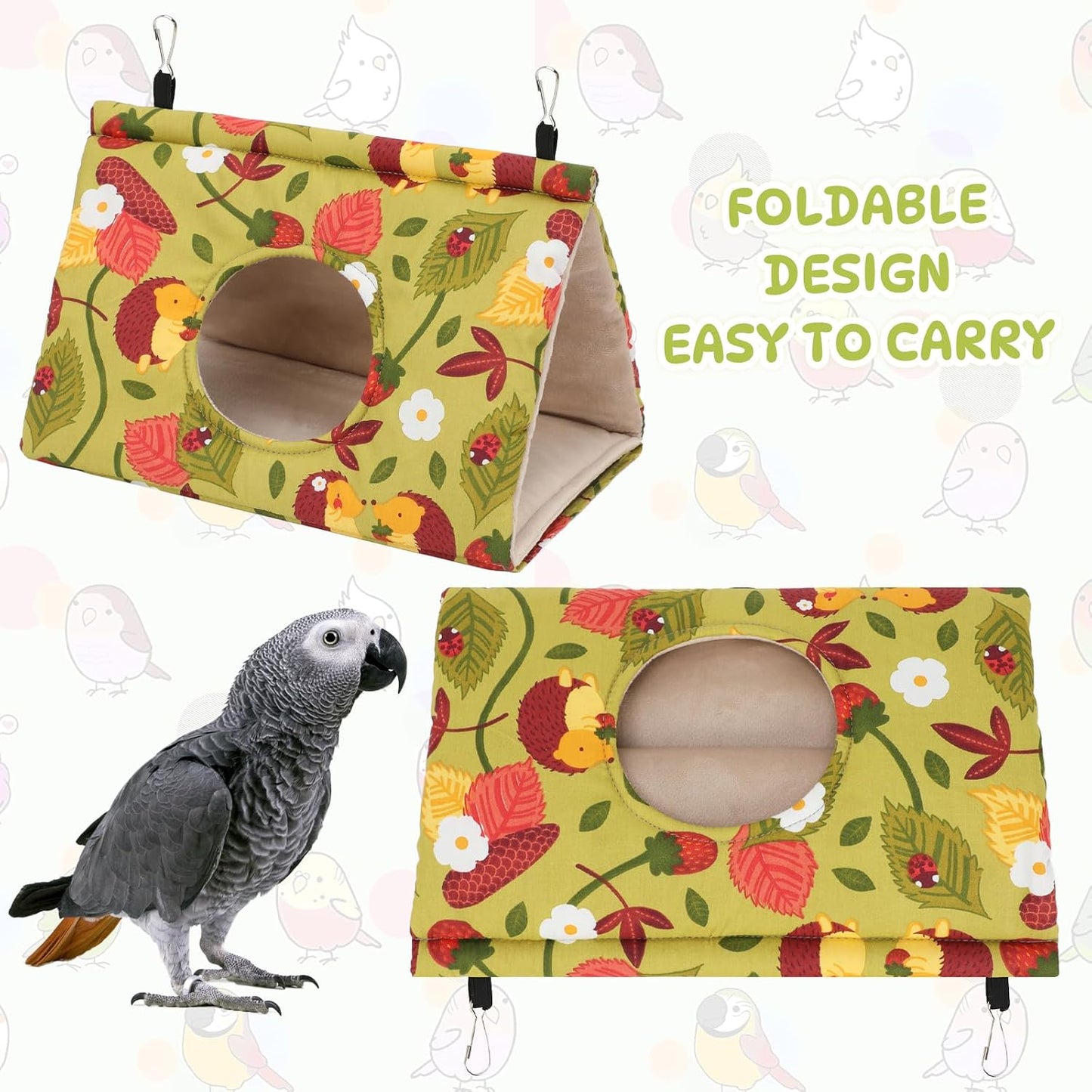 Casa nido pájaros invierno hamaca terciopelo cama mullida loros