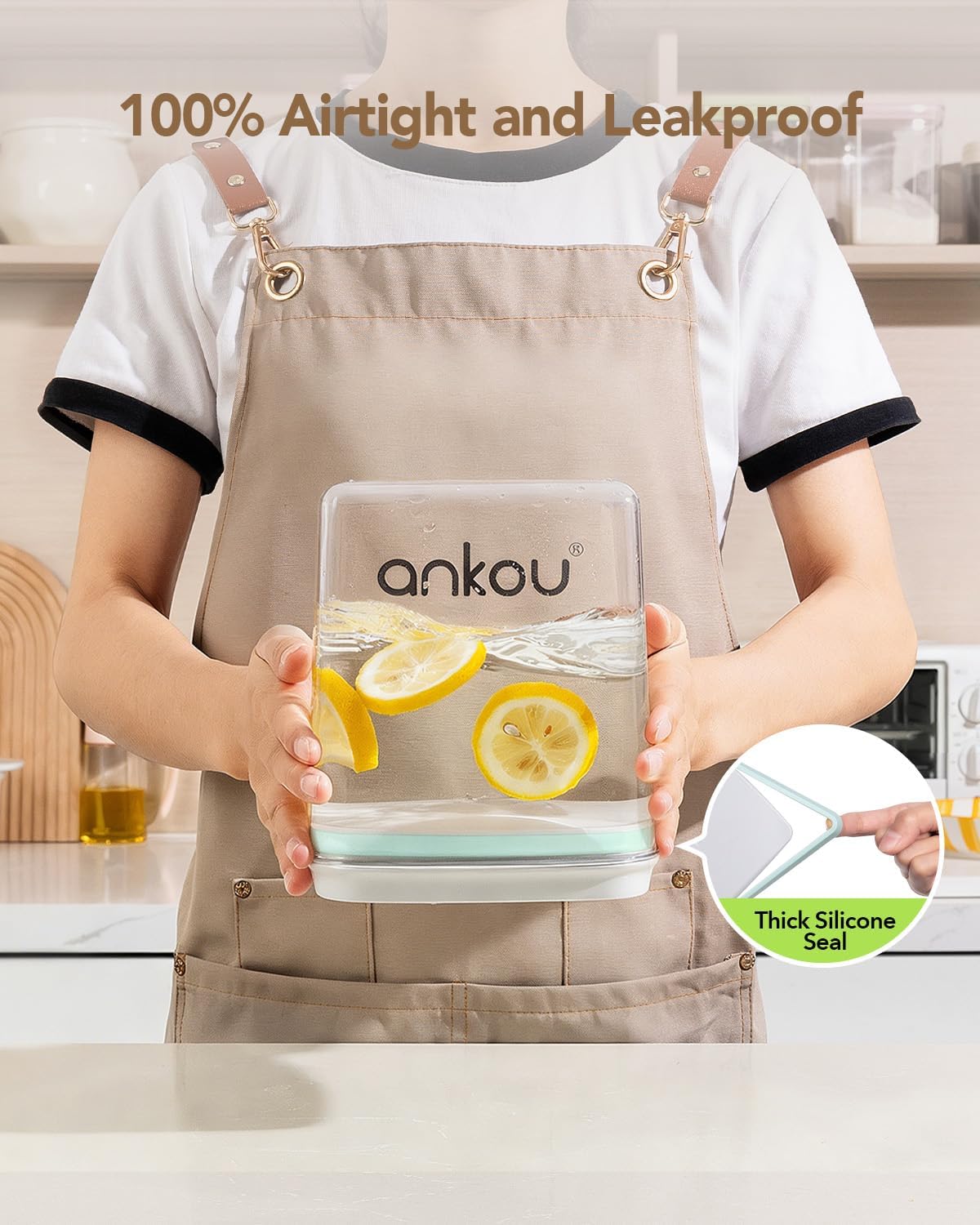 Set 2 Recipientes Almacenamiento 2.8-4.2qt Hermeticos Sin BPA