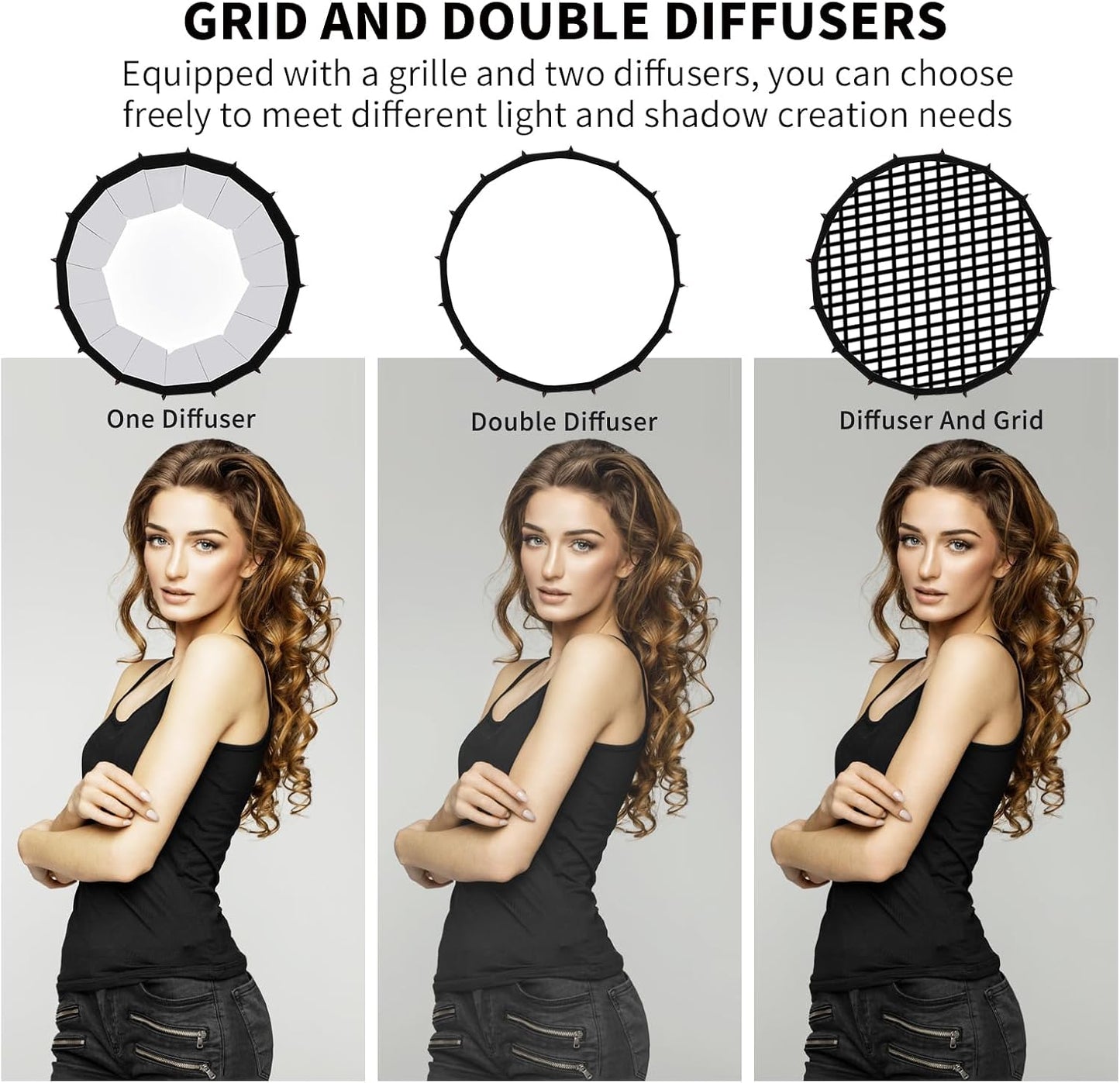 Luz LED Softbox 21pulg 60W recargable soporte estudio retrato