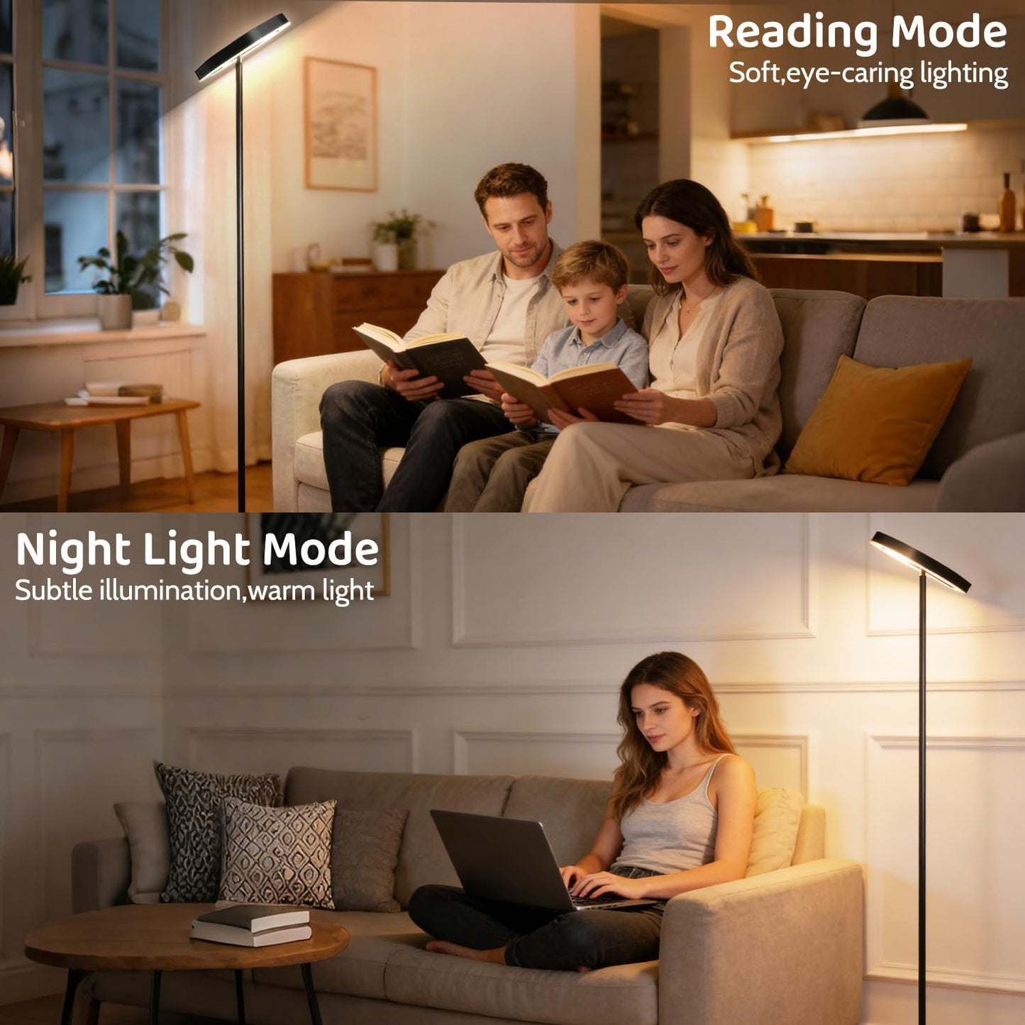 Lámpara pie esquina LED RGBWW control inteligente 2700-6500K hogar