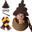 Set 4 accesorios bebé crochet sombrero bruja varita