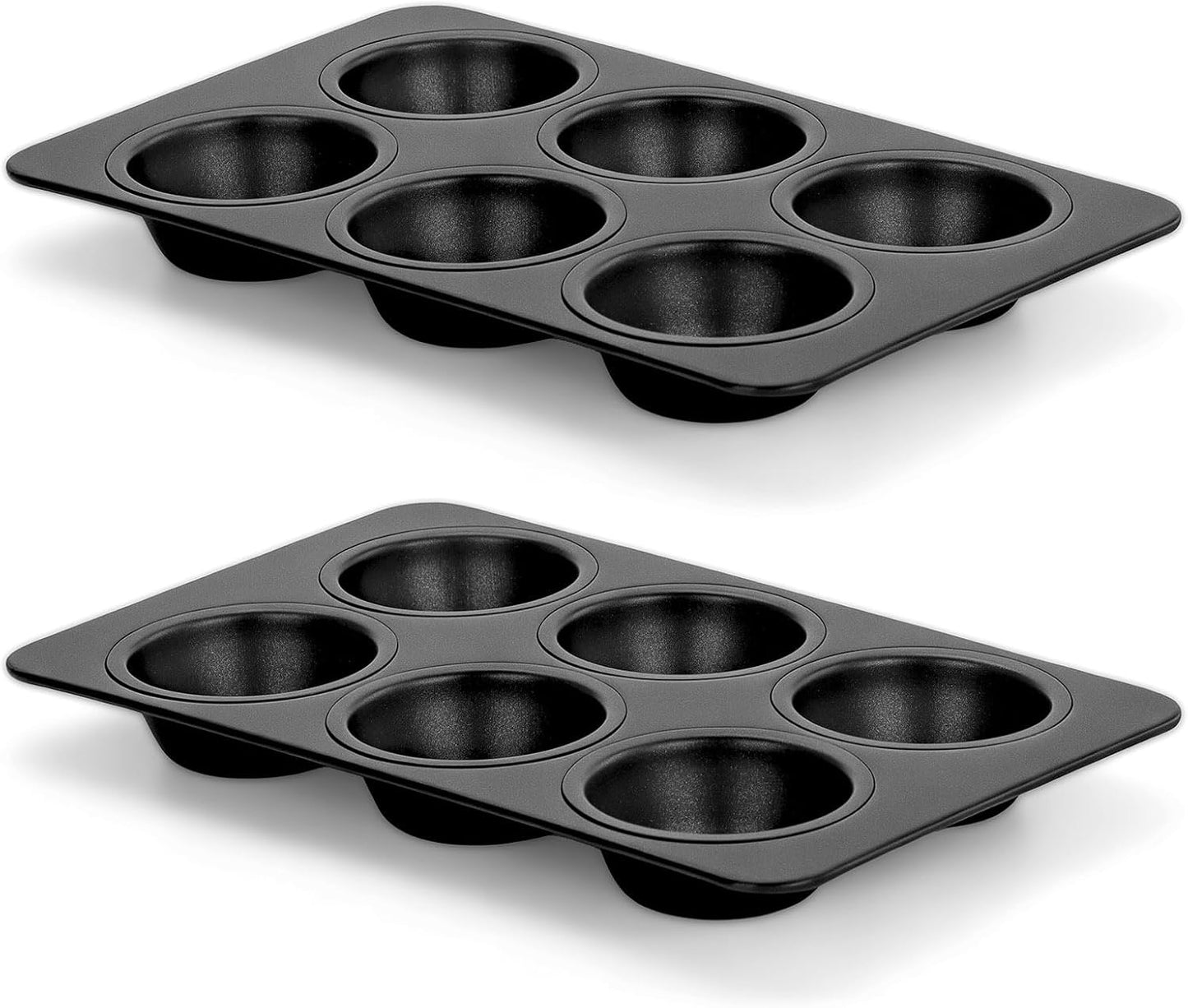 Juego de 2 moldes antiadherentes para magdalenas tamaño regular