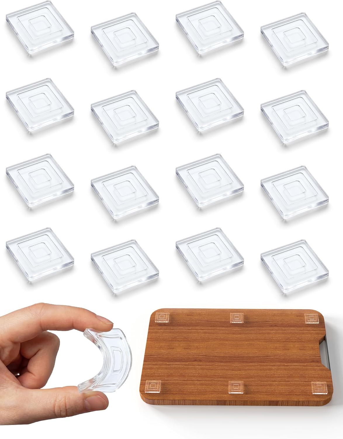 Pack 16 patas antideslizante para tabla cortar 1.2pulg silicona
