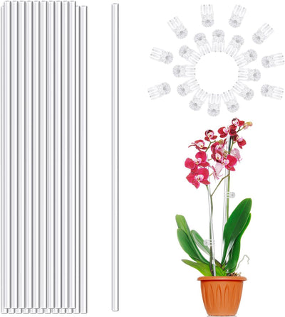 Estacas acrílico transparente 16pulg para plantas 20uds