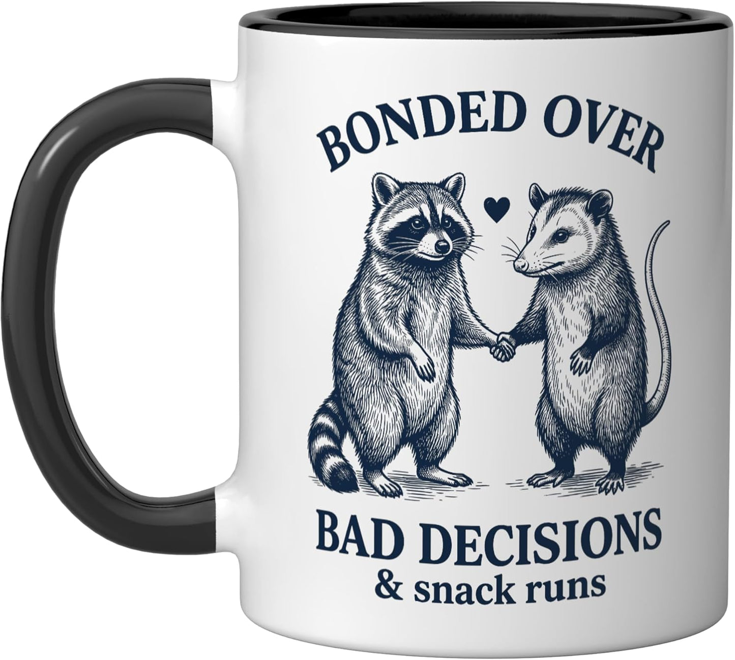Taza cerámica Raccoon Opossum Bonded Bad Decisions Snack Runs