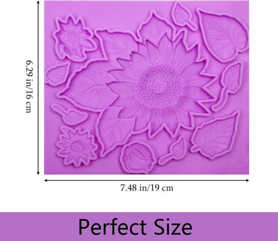 Molde silicona fondant girasol decoración pasteles cupcakes