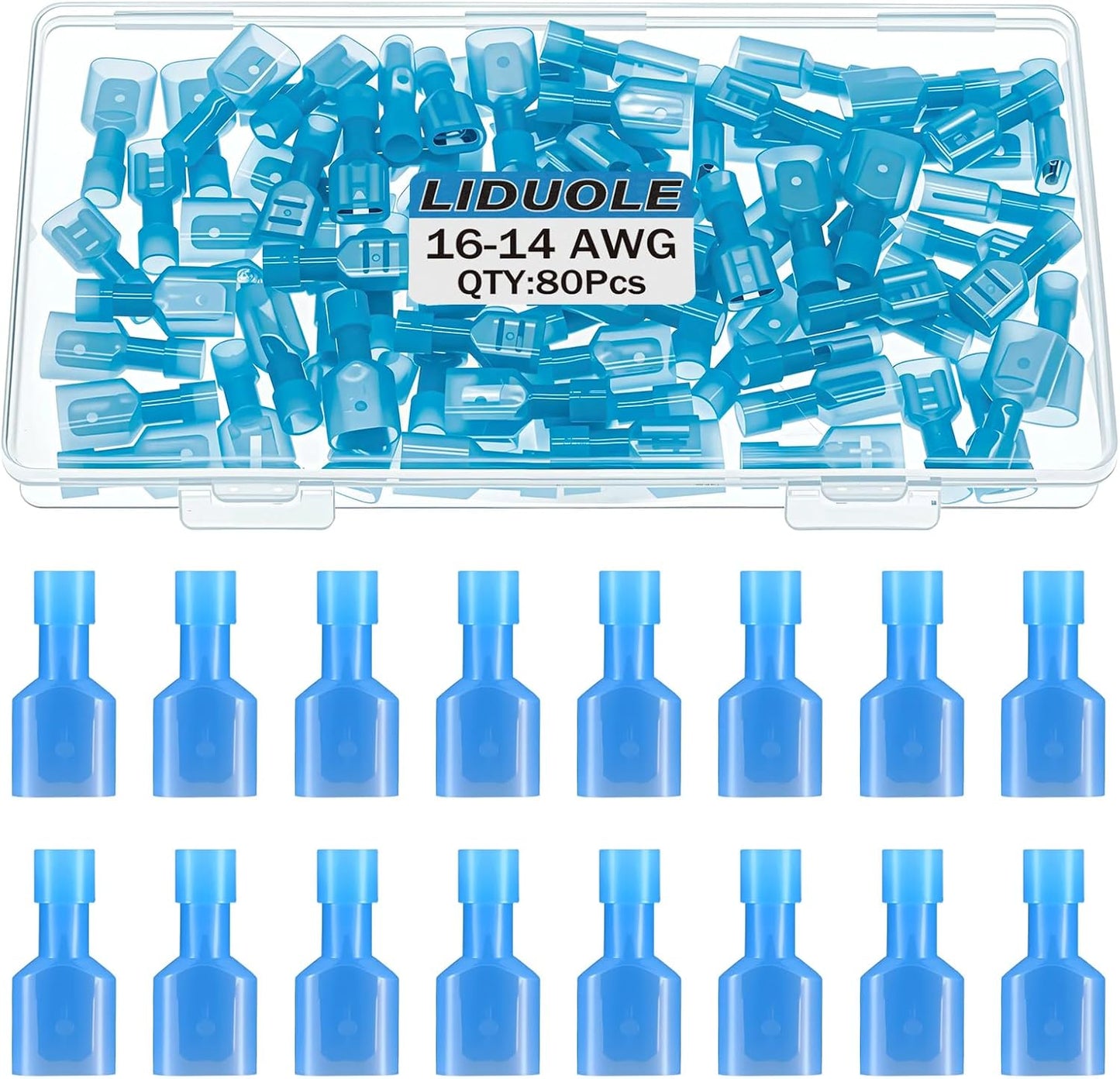 Conectores pala macho hembra nailon 16-14 AWG aislados pack 80