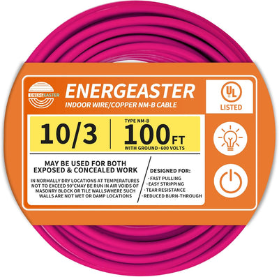 Cable cobre puro tipo 10/3 NM-B 100pies 3 conductores con tierra
