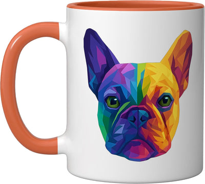 Taza Cerámica Arte Pop Perro Dueño Naranja Blanco