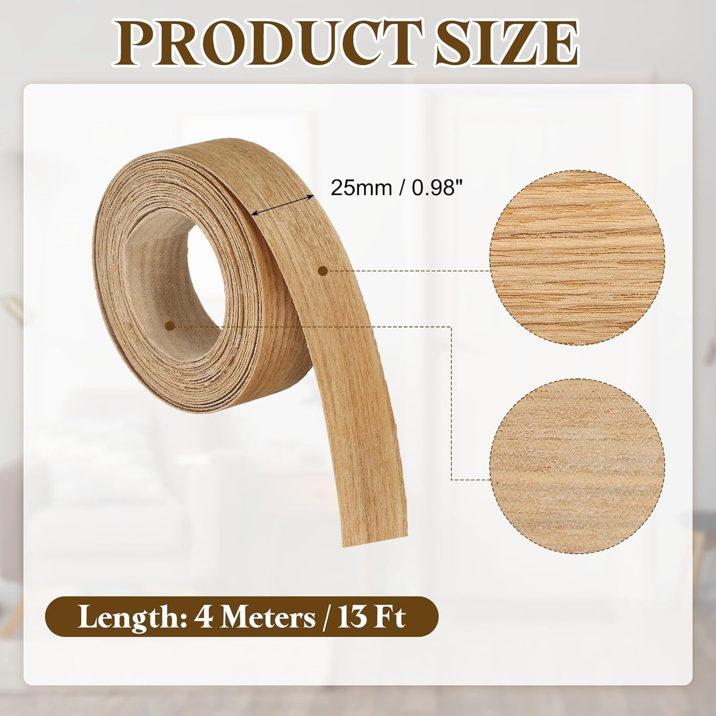 Bandas borde madera 1x13pies flexibles prepegadas para gabinetes