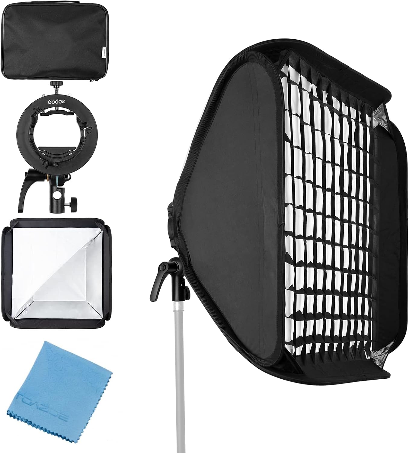 Softbox 32x32pulg con soporte S2 Bowens para flashes V1 AD200 AD400