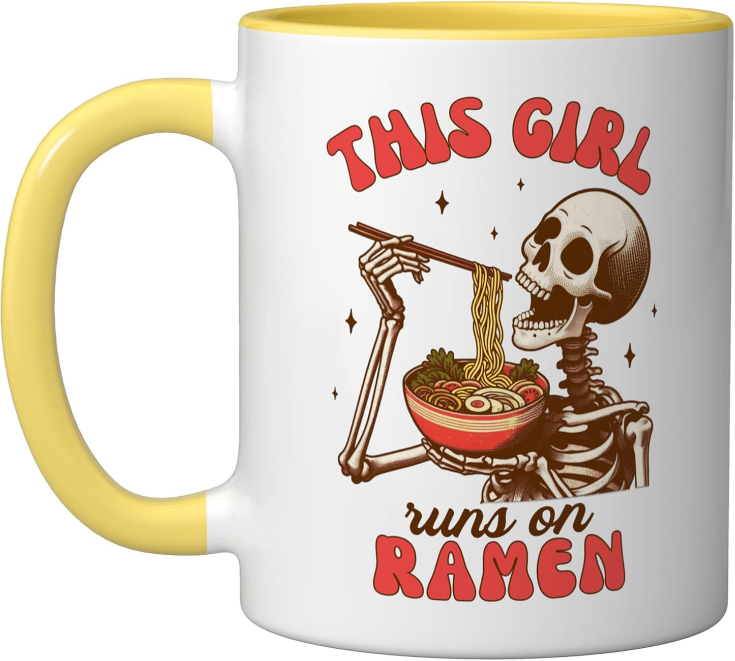 Taza Cerámica Ramen Anime Japonesa Amarillo/Blanco