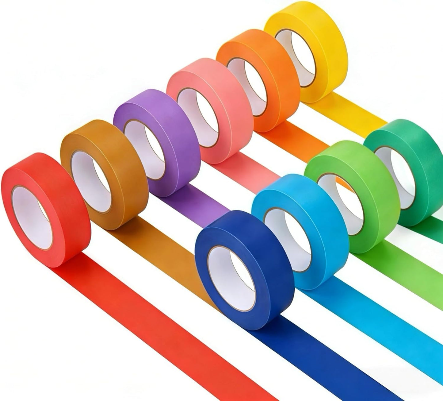 Cinta adhesiva colores paquete 10 1.2pulg x 22yd