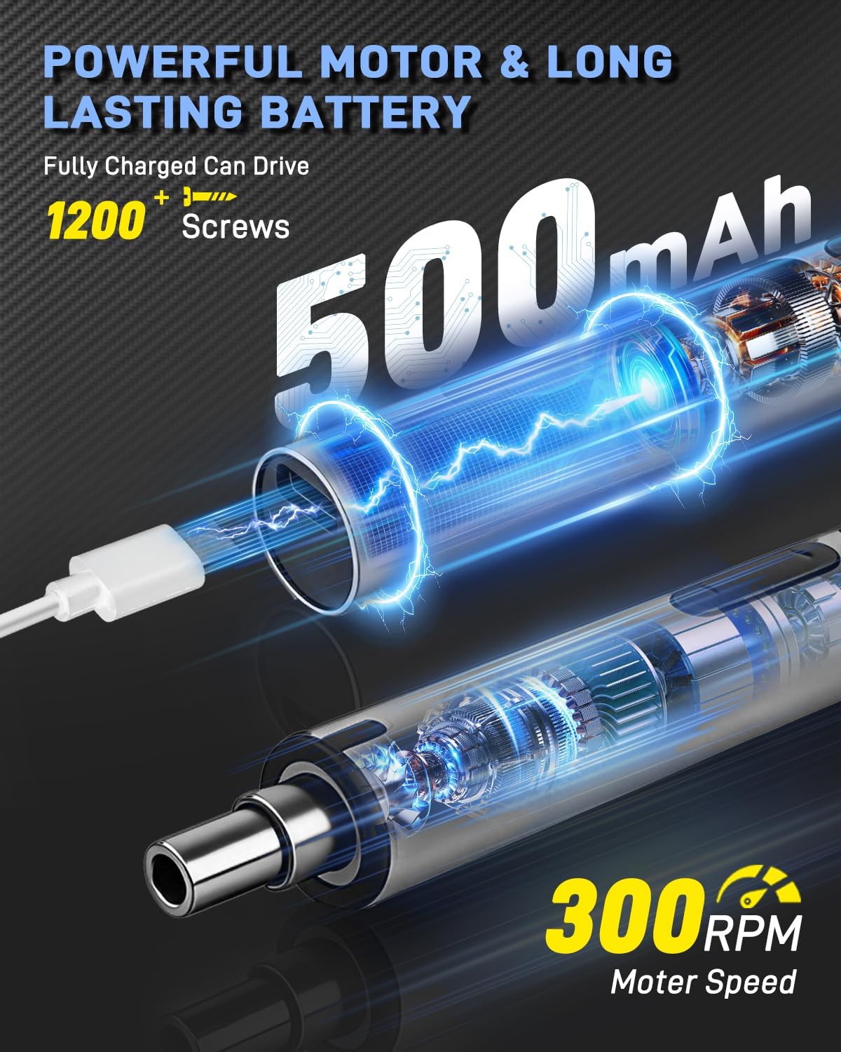 Mini destornillador eléctrico 170 en 1 con luces LED