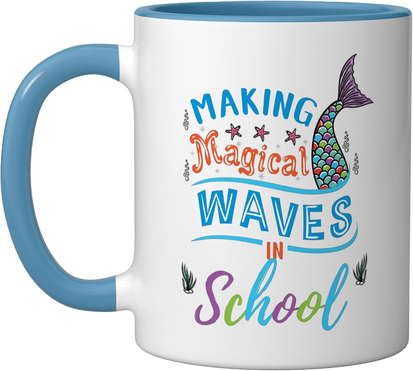Taza Cerámica Escuela Regreso a Clases Azul/Blanco