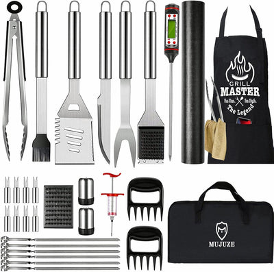 Set parrilla 31 pzas acero inox delantal para papá