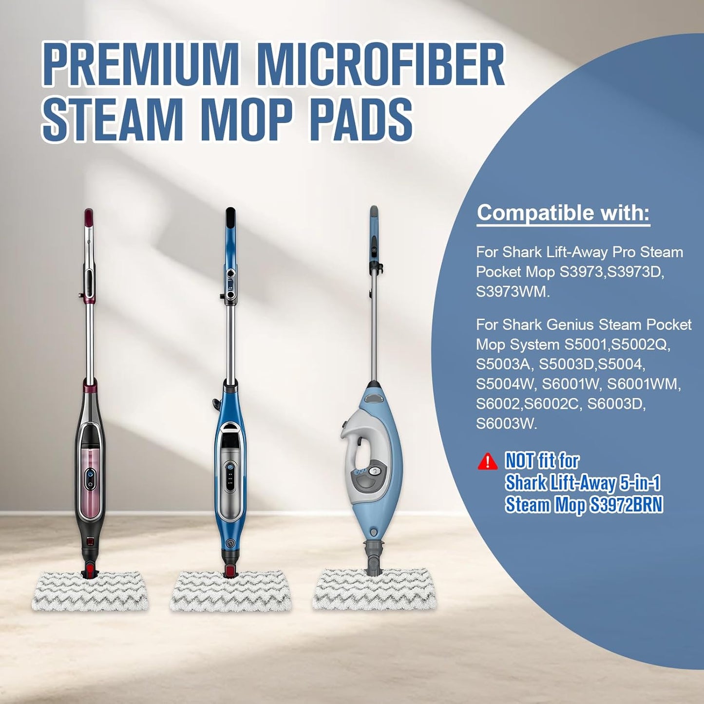 2 Pzas almohadillas trapeador vapor comp Shark Genius y Lift-Away
