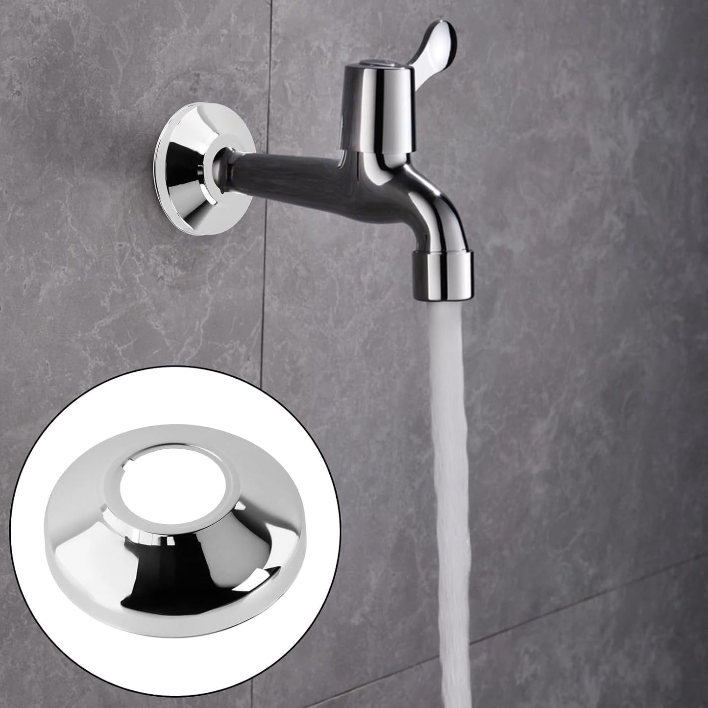 20 Pzas Placa Escutcheon Acero Inox para Baño 2.52pulg