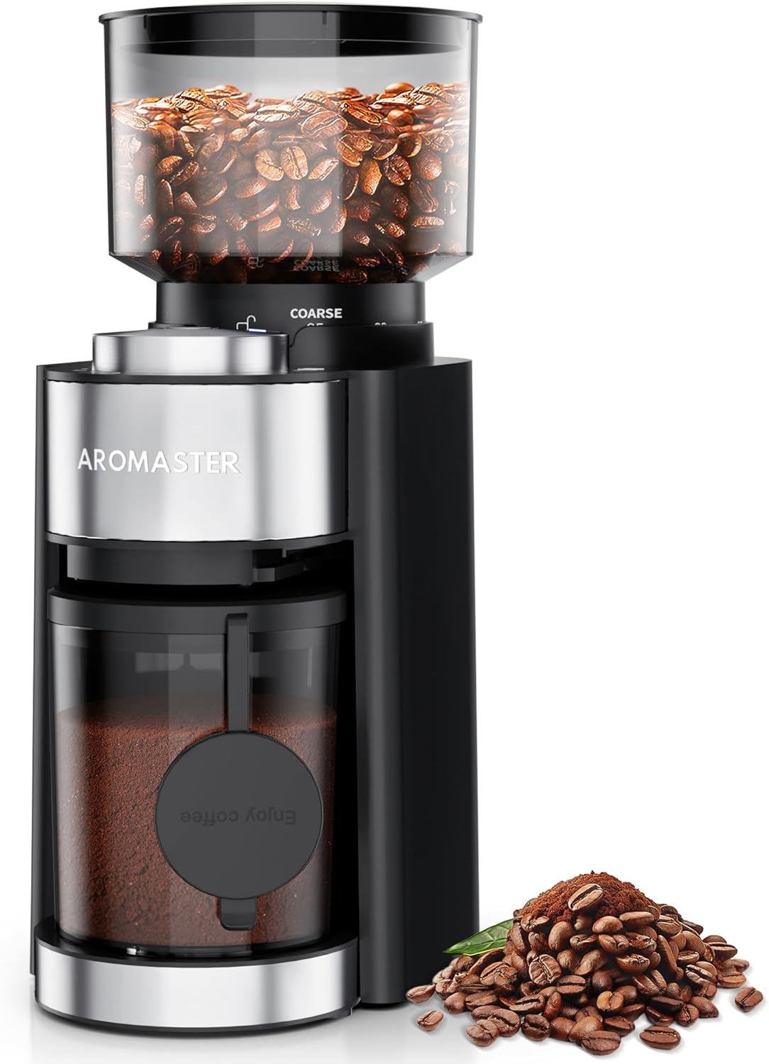 Molinillo de café con rebabas cónicas y soporte de 3 orejas