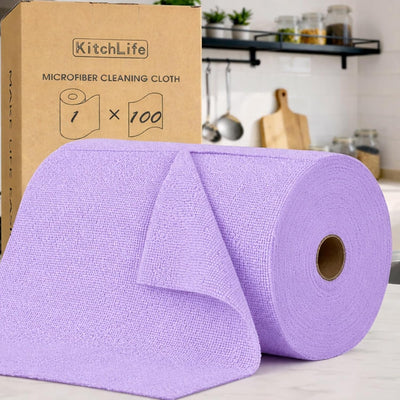 Rollo paño microfibra 100 pzas reutilizables cocina auto platos