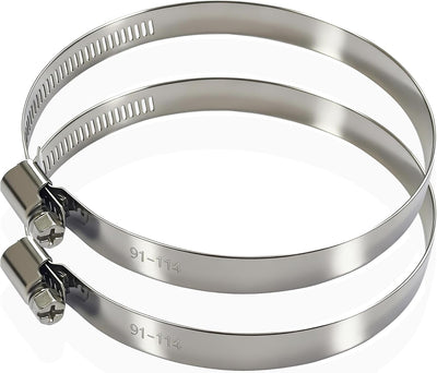 2 Pzas Abrazaderas Tubo Acero Inox Ajustables 3.7-4.6pulg
