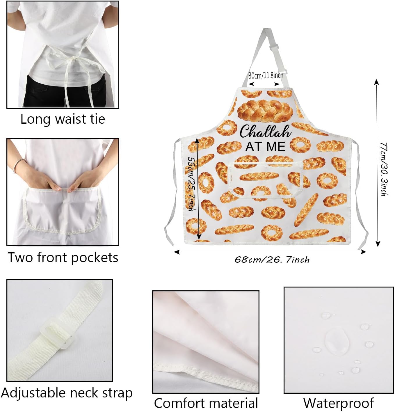 Delantal para hornear challah judío con bolsillo