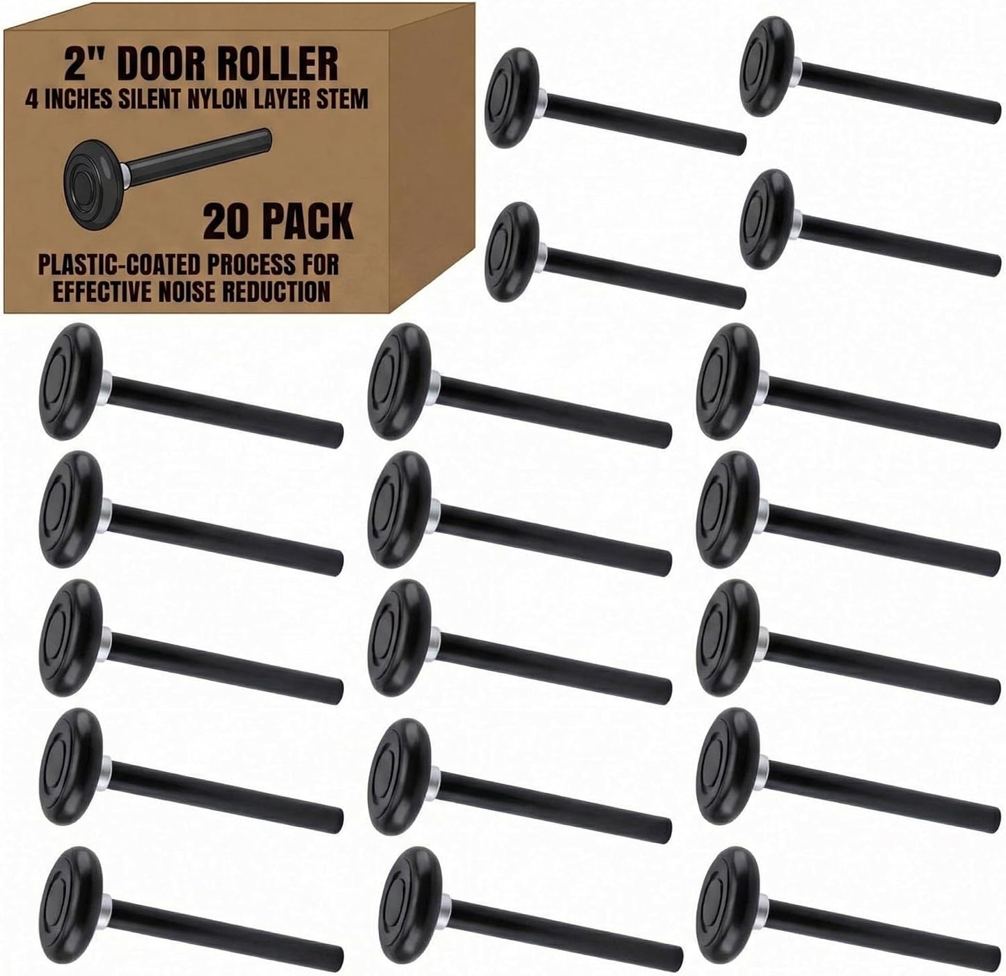 20 Rodillos Puerta Garaje Silenciosos 4pulg