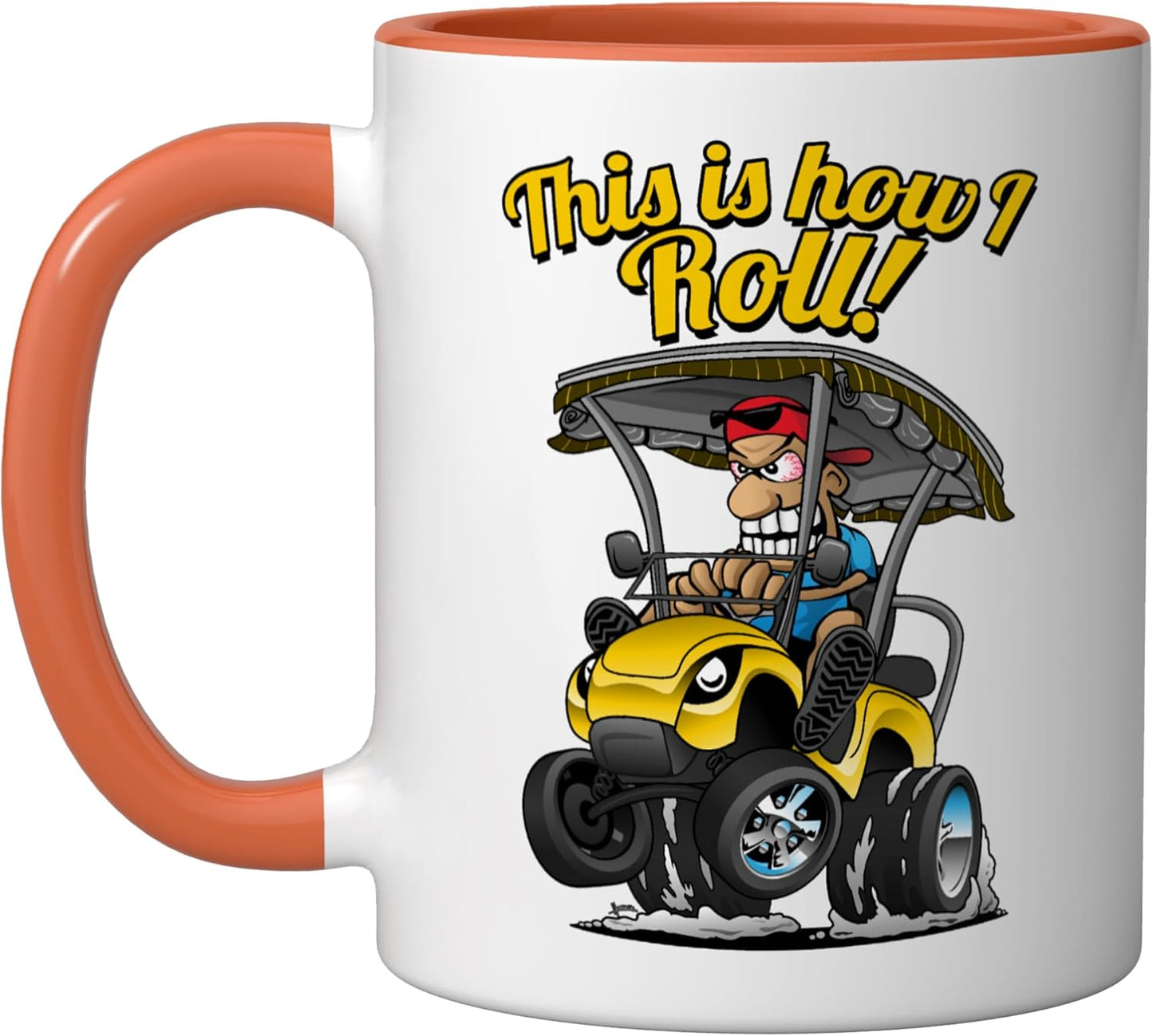 Taza cerámica con diseño humorístico de carrito de golf This Is How I Roll