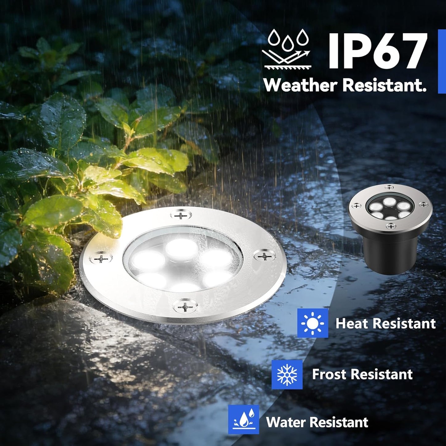 Luces LED suelo 6W IP67 6000K paquete 8