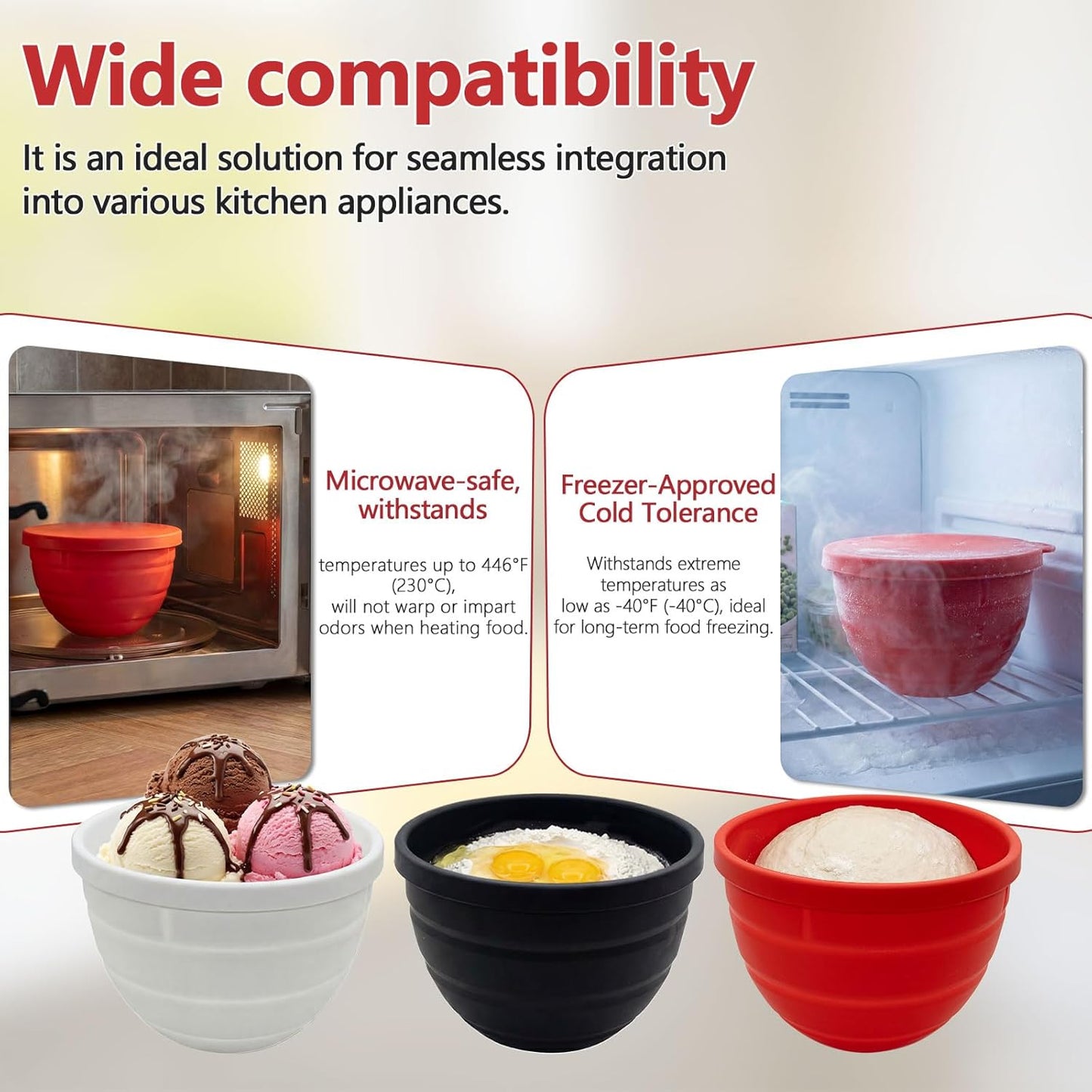 Forros silicona KitchenAid 4.5qt plegables con tapas herméticas