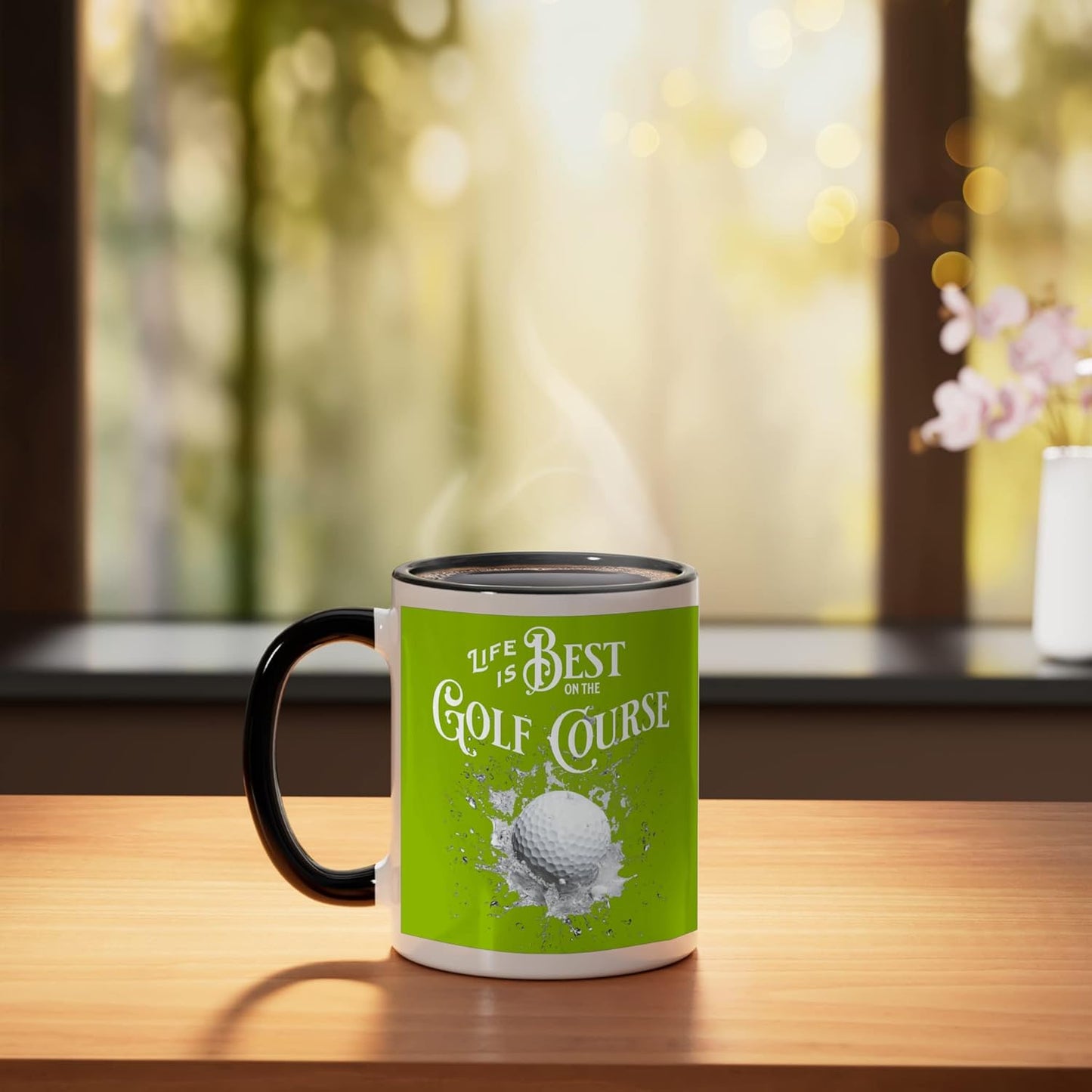 Taza Cerámica Golf Ball Splash Negro Blanco