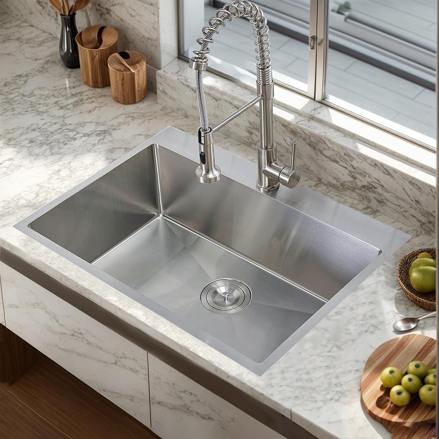 Fregadero cocina 28x18pulg acero inox T304