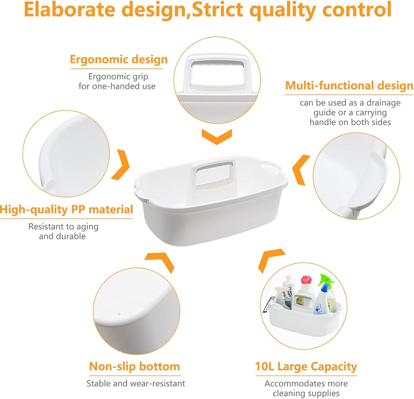 2 Pack Organizador Plástico Multiusos con Asa para Baño