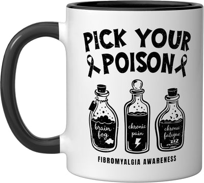 Taza Cerámica Fibromialgia Warrior Negro/Blanco