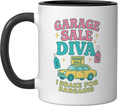 Taza Cerámica Thrifting Garage Sale Diva Negro/Blanco