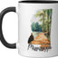 Taza cerámica de arte paisaje Mississippi en negro y blanco