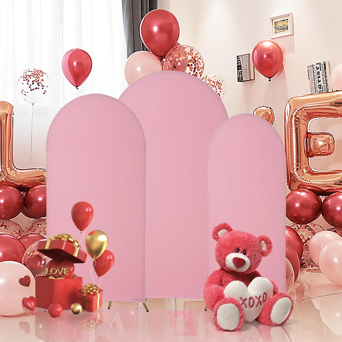 3 Pzas Soporte Arco Boda Metal Cubierta Globos