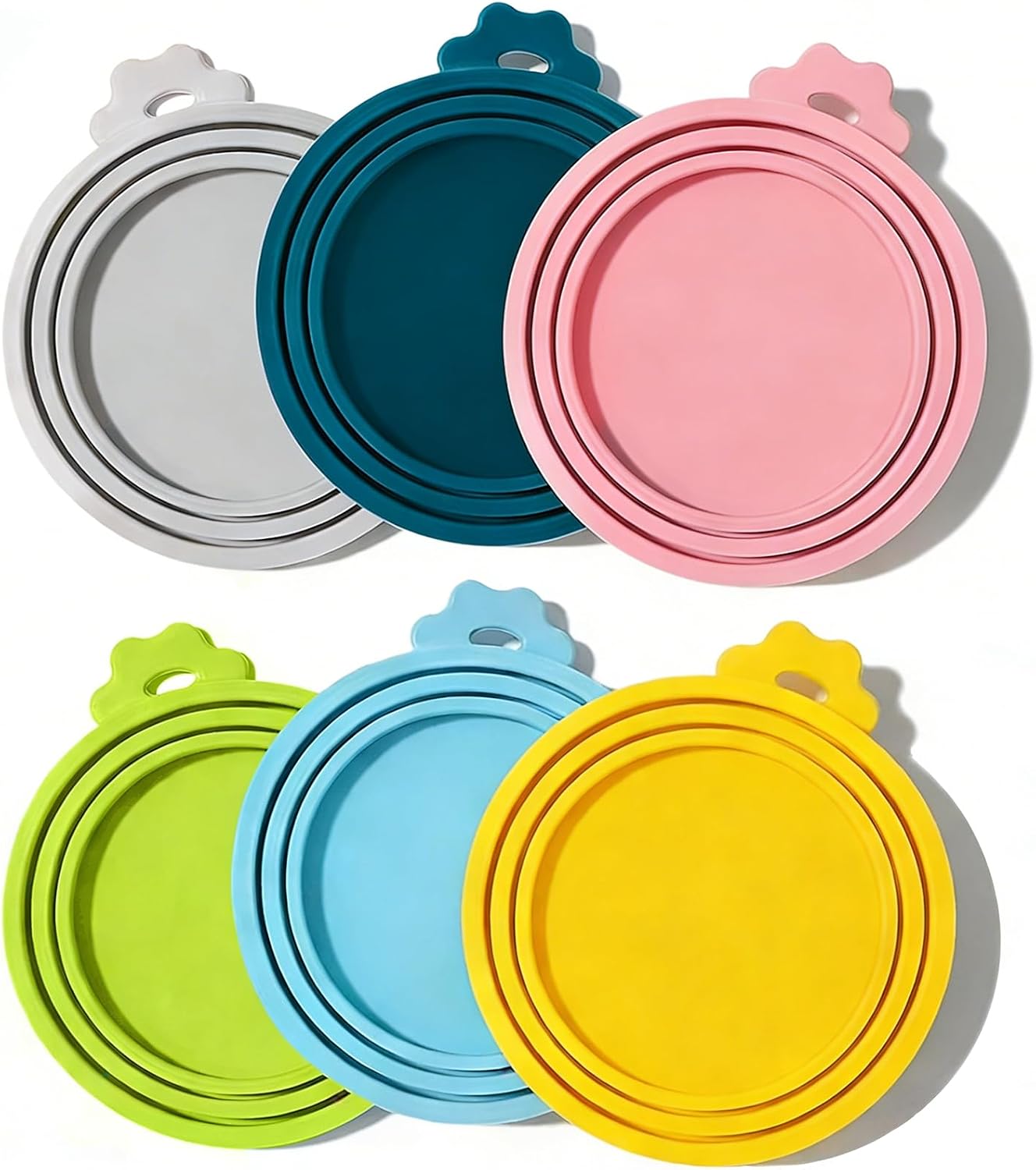 Tapas silicona para latas de alimento para mascotas 6 uds