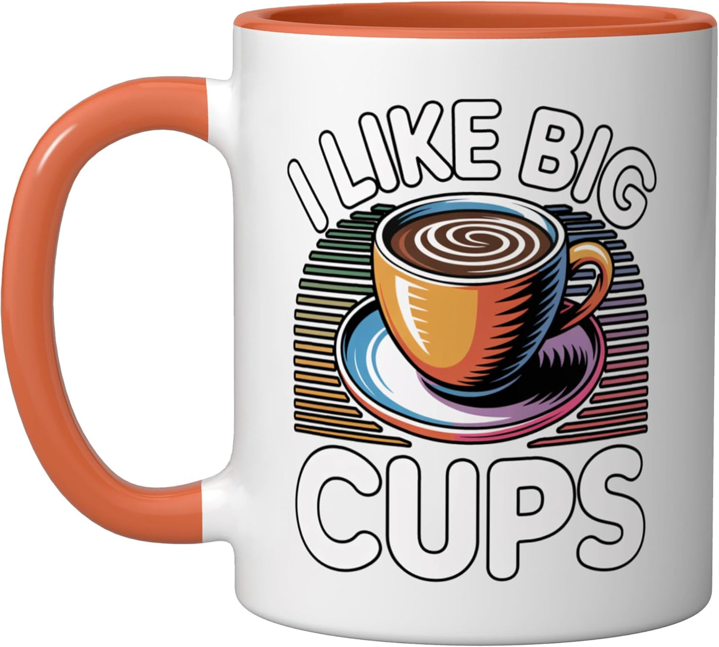 Taza Cerámica I Like Big Cups Naranja/Blanco
