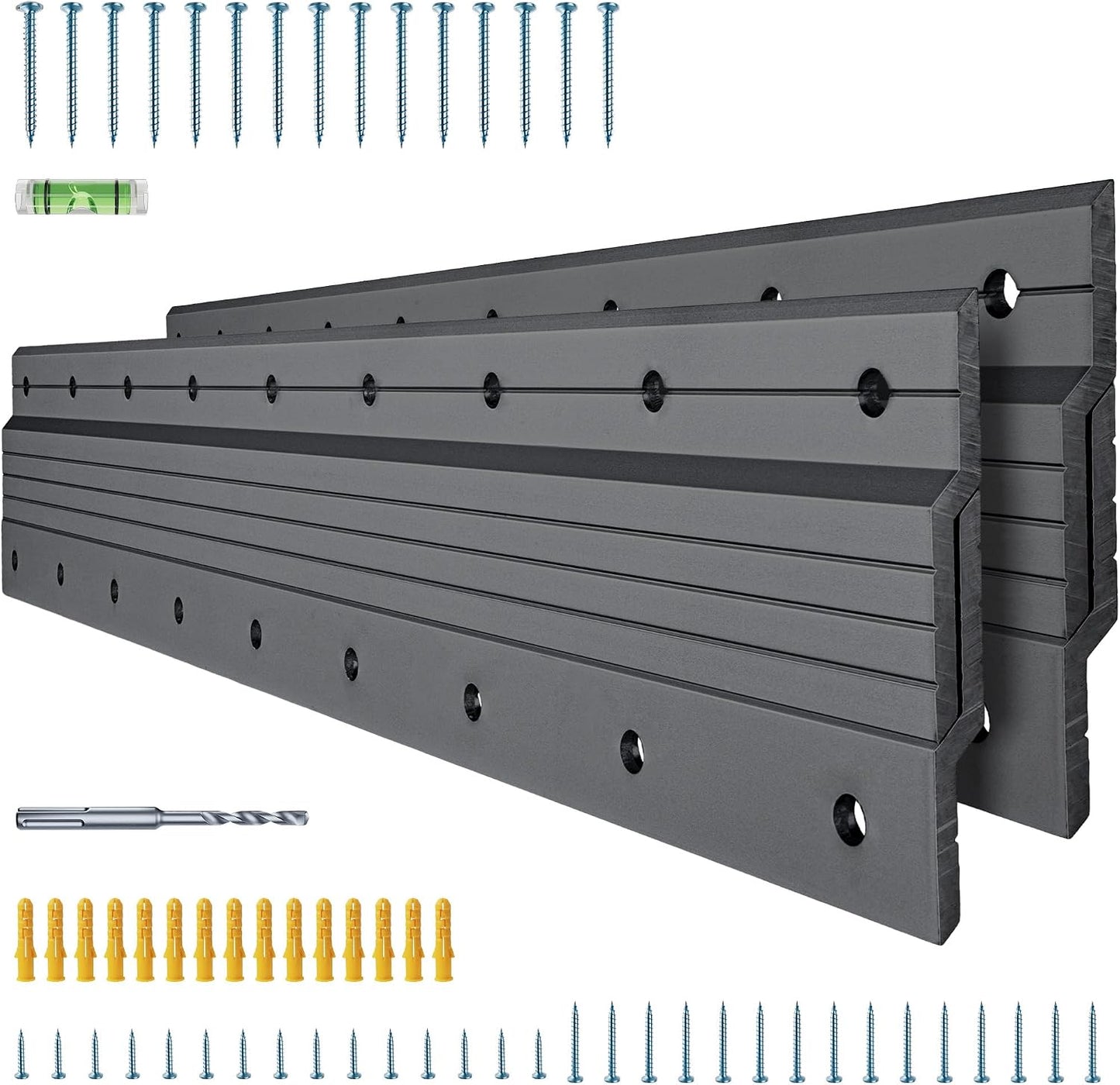Colgador tacos franceses 30pulg clips aluminio pared