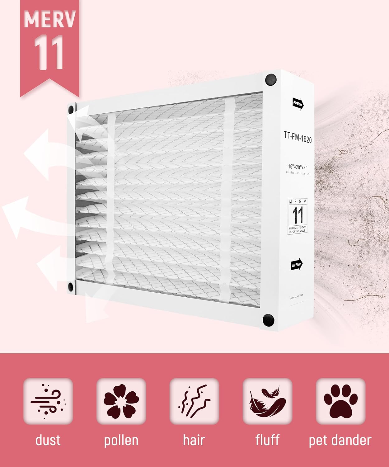 Filtro plegable horno aire 16x20pulg MERV11