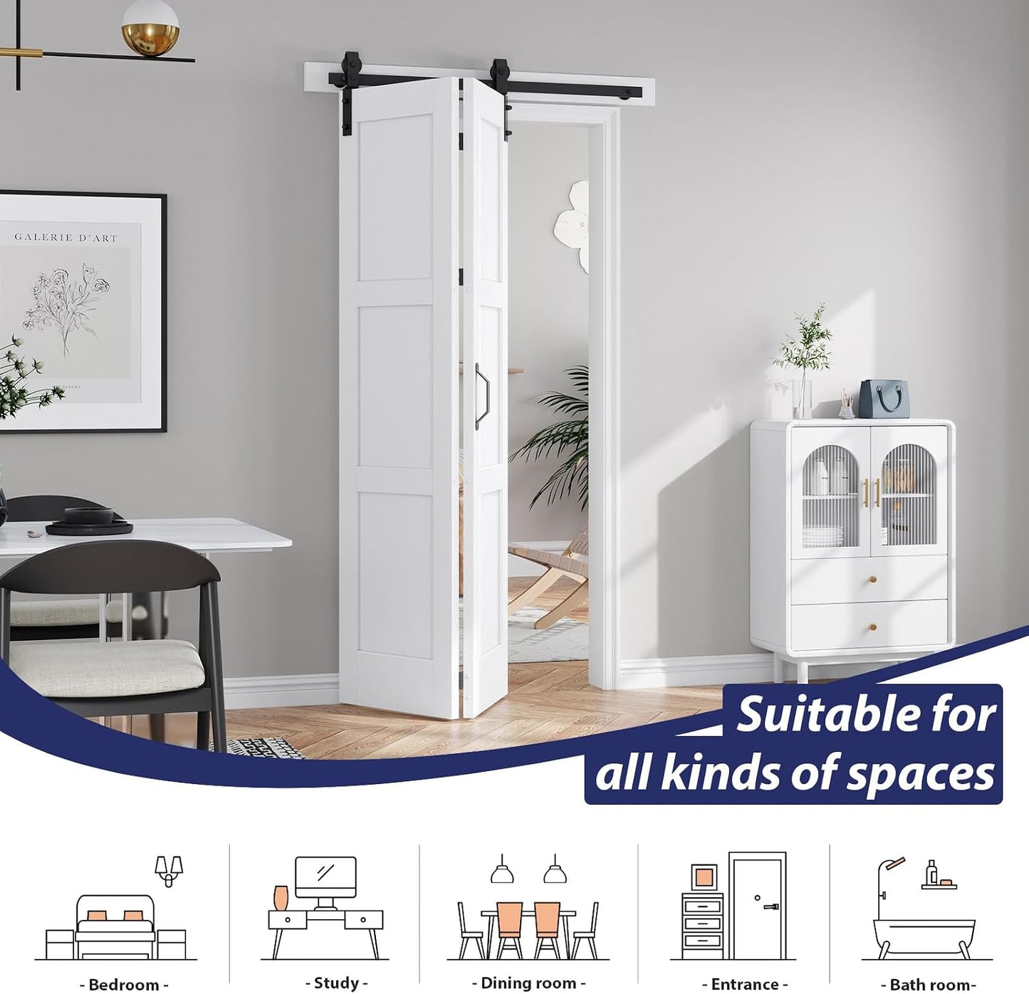 Puerta Bifold 3 Paneles 21x84 Blanco
