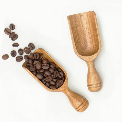 Cucharas de acacia para café, baño y lavandería