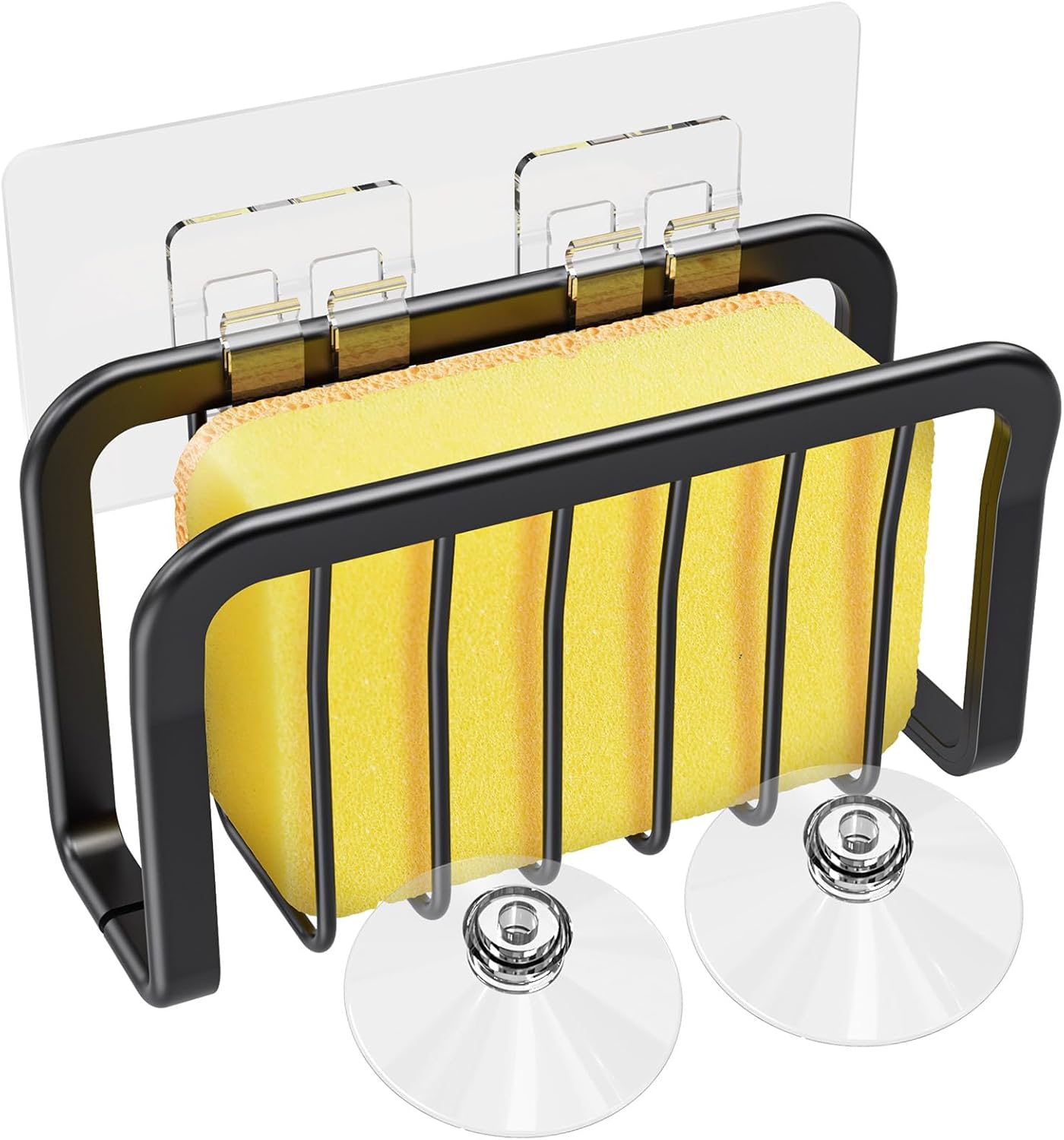 Porta esponjas de cocina y baño en aluminio negro