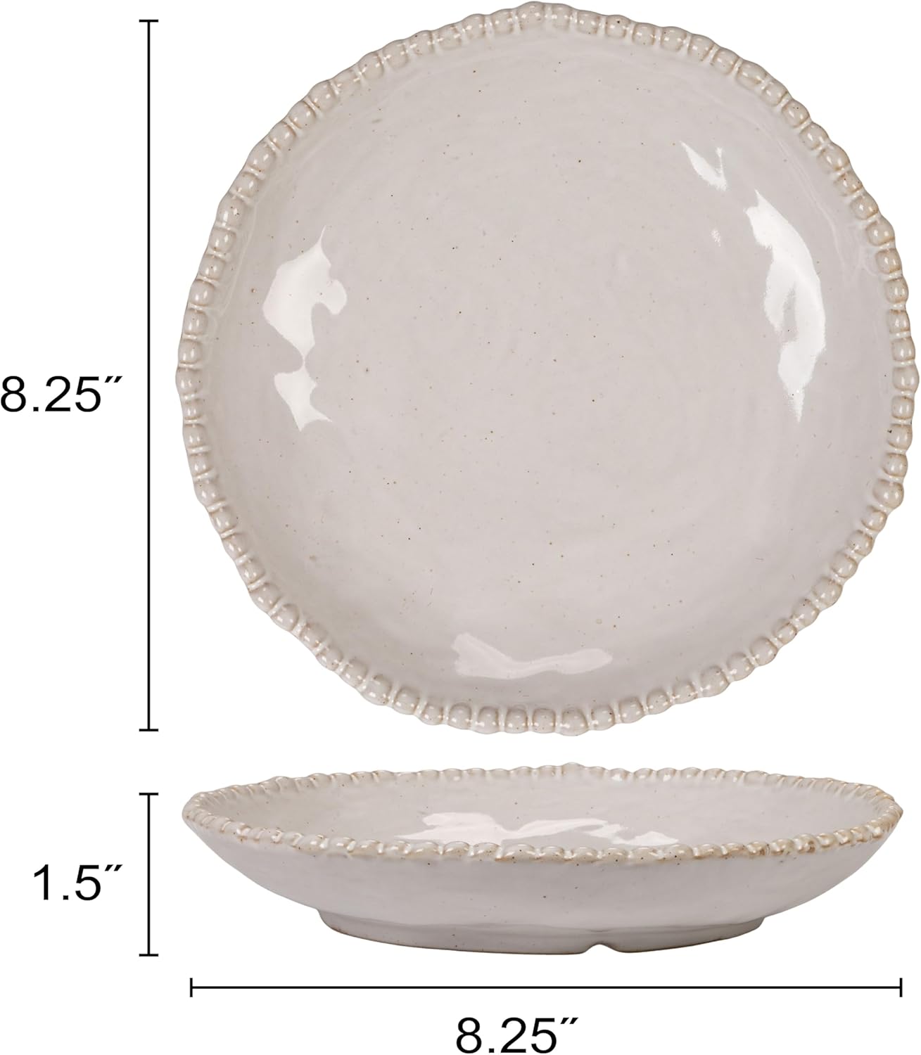 Set 6 Cuencos Gres Bajo Borde Clavo Blanco
