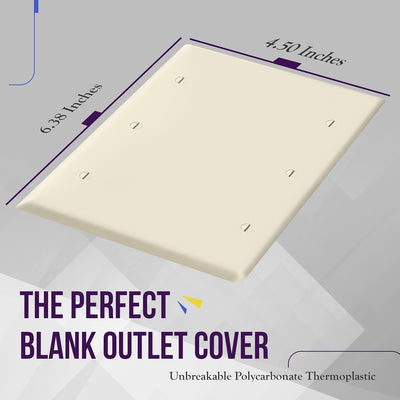 Placa pared triple blanco cubierta toma corriente 4.5x6.38pulg